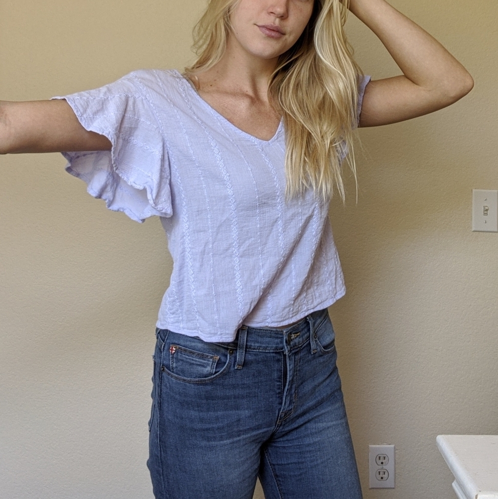 Lilac Ruffled Blouse